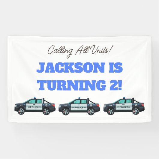 Little Officer Police Birthday | Personalized  横断幕 (横)