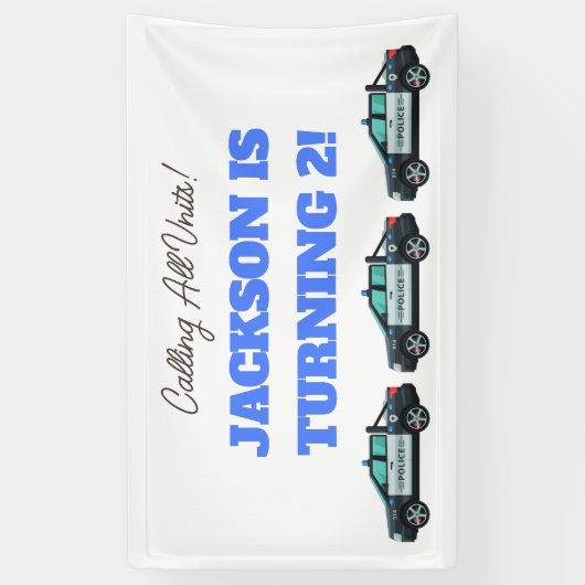 Little Officer Police Birthday | Personalized  横断幕 (縦)