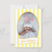 Little One Bow 1st Birthday Photo Invitations サンキューカード (裏面)