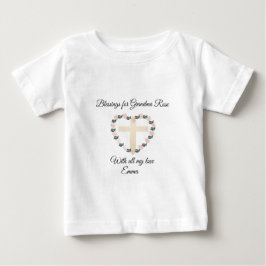 Little One Floral Heart Blessing for Grandma ベビーTシャツ