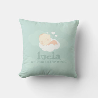 Little One on cloud pillow, New Baby Throw Pillow  クッション