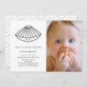 Little Opihi Gender-neutral写真1st誕生日 招待状 (正面/裏面)