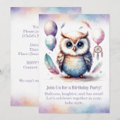 Little Owl 誕生日招待状 森のボホー 招待状 (正面/裏面)