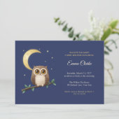 Little Owl and Moon ベビーシャワー招待状 招待状 (スタンド正面)