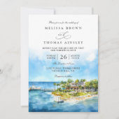 Little Palm Island Resort Florida QR Code Wedding 招待状 (正面)
