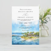 Little Palm Island Resort Florida QR Code Wedding 招待状 (スタンド正面)
