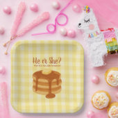 Little Pancake Brunch Theme Gender Reveal ペーパープレート (パーティー)