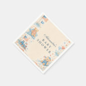 Little Patriot Welcome Baby Shower スタンダードカクテルナプキン (角)