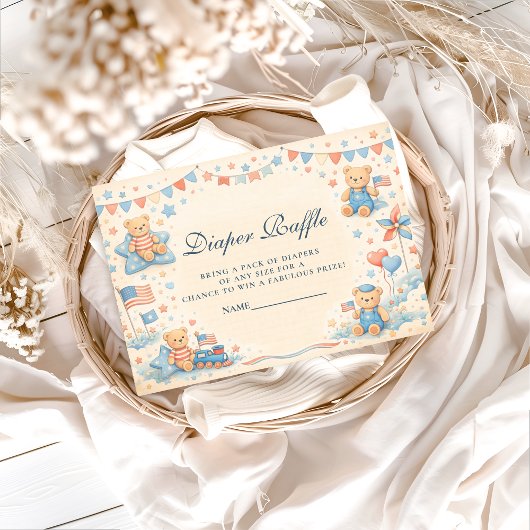 Little Patriot Welcome Diapper Raffle エンクロージャーカード