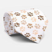 Little Paw Prints in Browns ネクタイ (ロール)