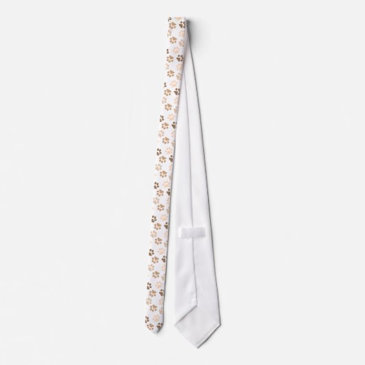 Little Paw Prints in Browns ネクタイ (裏面)