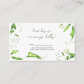 Little Pea Baby Shower – ママの腹の大きさ エンクロージャーカード (正面)