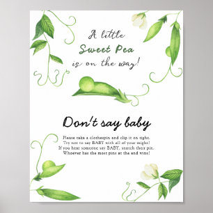 Little Pea Baby Shower – 言わないベビー ポスター