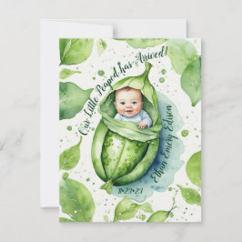 Little Pea in a Pod - Birth Announcement シーズンカード