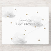 Little Peace of Heaven Gray Cloud Baby Shower Foil オールインワン招待状 (背面)