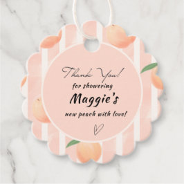 Little Peach Baby Shower Favor Thank You Tag フェイバータグ