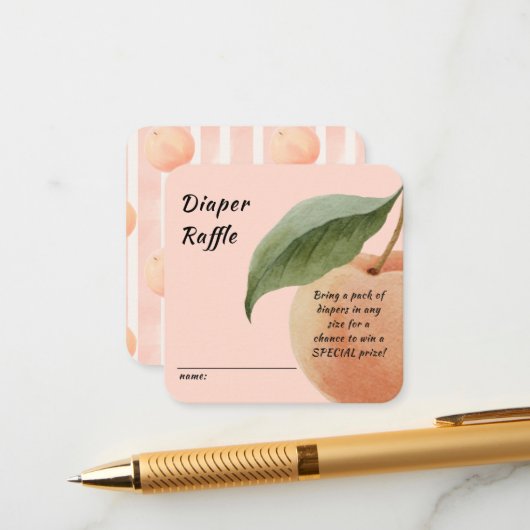 Little Peach Diaper Raffle Enclosure Card エンクロージャーカード (正面/裏面インサイチュ)