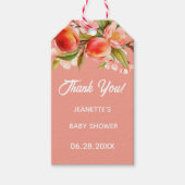 Little Peach Floral Baby Shower ギフトタグ (正面)