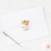 Little Peach Is On The Way ベビーシャワーのお礼 ラウンドシール (封筒)