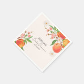 Little Peach Is On The Way 女の赤ちゃんのお披露目会 スタンダードカクテルナプキン (角)