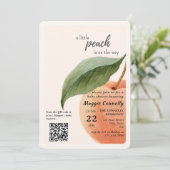 Little Peach is on the Way Baby Shower Invitation 招待状 (スタンド正面)