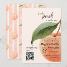 Little Peach is on the Way Baby Shower Invitation