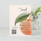 Little Peach is on the Way Baby Shower Invitation 招待状 (スタンド正面)