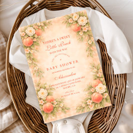 Little Peach on the Way Baby Shower 招待状