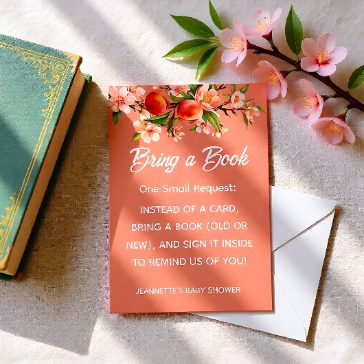 Little Peach Orchard Baby Shower エンクロージャーカード