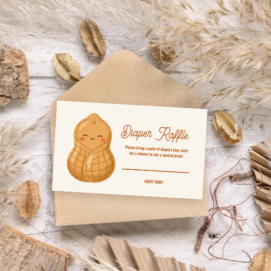 Little Peanut Baby Shower Diaper Raffle Tickets エンクロージャーカード