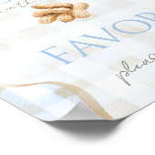 Little Peanut Boy Blue Gingham Baby Shower Favor ポスター (角)