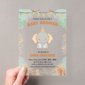 Little Peanut Dreams – Elephant Baby Shower アクリル招待状 (インサイチュ (ポータブル))