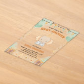 Little Peanut Dreams – Elephant Baby Shower アクリル招待状 (レイダウン)