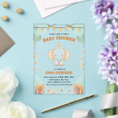 Little Peanut Dreams – Elephant Baby Shower アクリル招待状 (インサイチュ (ウェディング))