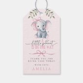 Little Peanut Elephant Pink Baby Shower ギフトタグ (裏面)