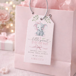 Little Peanut Elephant Pink Baby Shower ギフトタグ