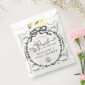Little Pearl Black Coquette Bow Baby Shower フェイバーバッグ (封をした状態)