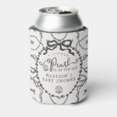 Little Pearl Black Coquette Bow Baby Shower Favor 缶クーラー (缶裏面)