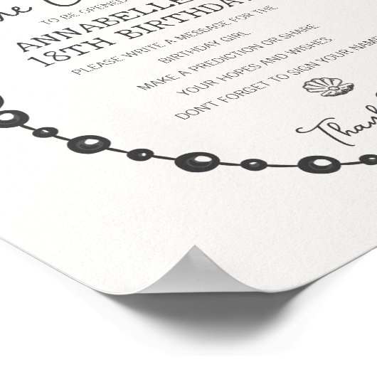 Little Pearl Black Coquette Bow Bday Time Capsule ポスター (角)