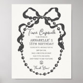 Little Pearl Black Coquette Bow Bday Time Capsule ポスター (正面)