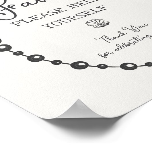 Little Pearl Black Coquette Bow Favors ポスター (角)