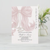 little Pearl Bow Girl Baby Shower Invitation 招待状 (スタンド正面)