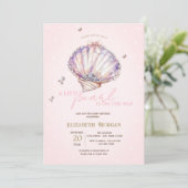 Little Pearl Seashells Diamonds Dots  Baby Shower 招待状 (スタンド正面)