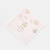 Little Pearl Seashells Dots Baby Shower スタンダードランチョンナプキン (角)