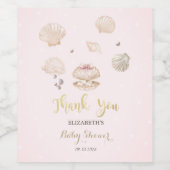 Little Pearl Seashells Dots Baby Shower ワインラベル (シングルラベル)