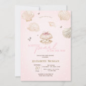 Little Pearl Seashells Dots Baby Shower 招待状 (正面)
