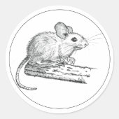 Little Pencil Mouse ラウンドシール (正面)