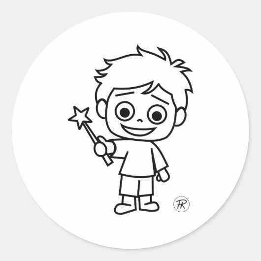 Little Phiri und Zauberstab ラウンドシール (正面)