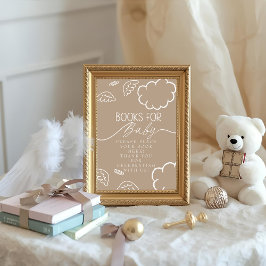 Little Piece of Heaven ベージュの赤ちゃん絵本サイン 招待状