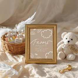 Little Piece of Heaven beige Favors Table Sign 招待状